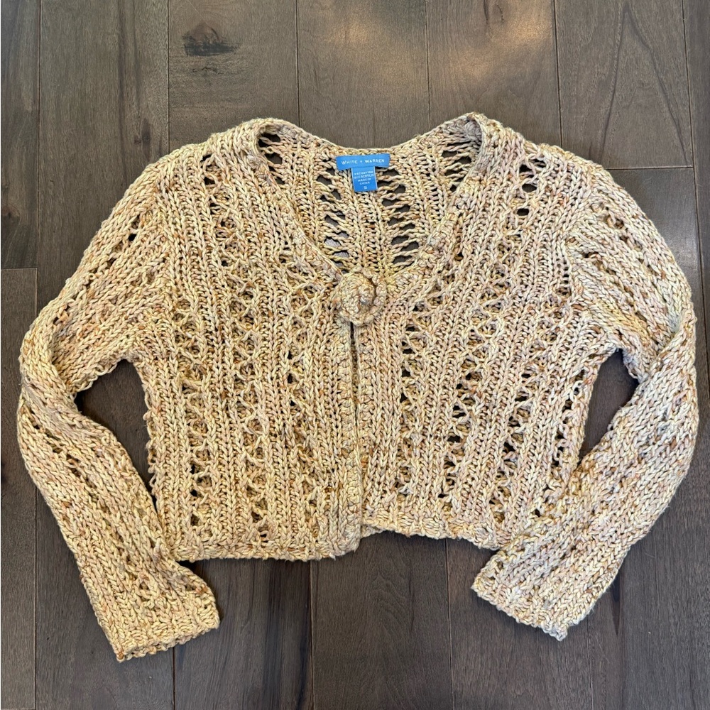 White + Warren crochet cardigan